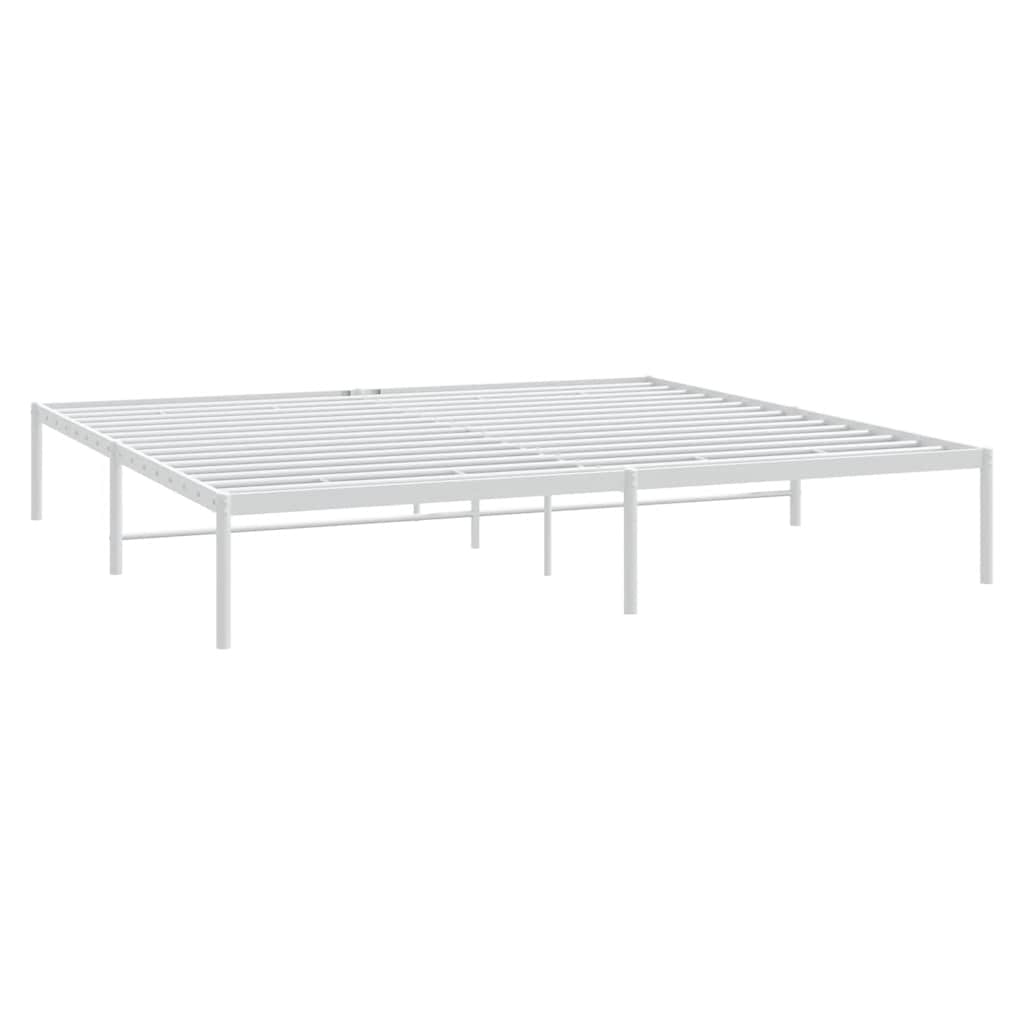 Sengeramme i metall hvit 183x213 cm