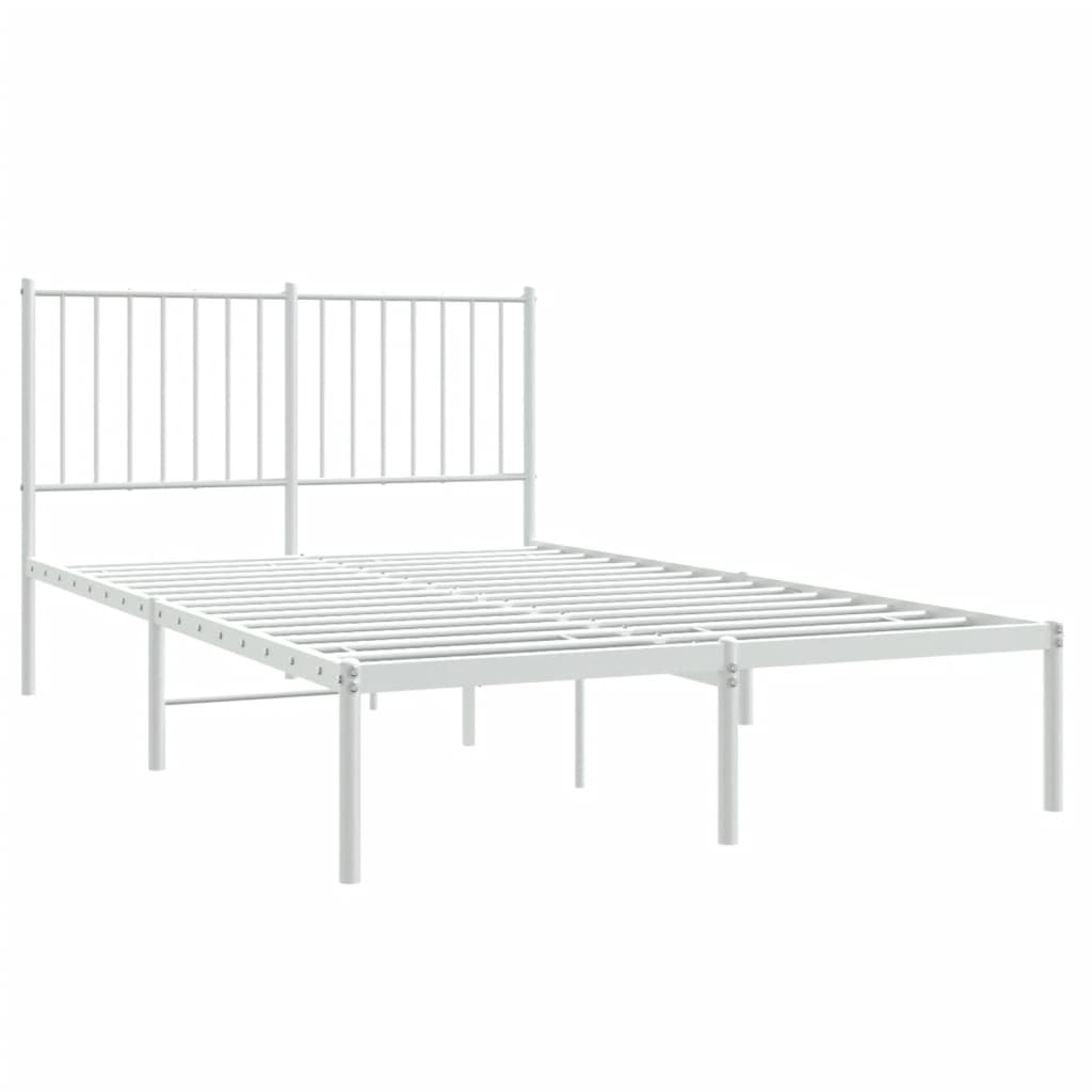 Sengeramme i metall med hodegavl hvit 120x190 cm vidaXL
