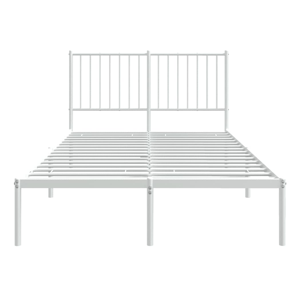 Sengeramme i metall med hodegavl hvit 120x190 cm vidaXL