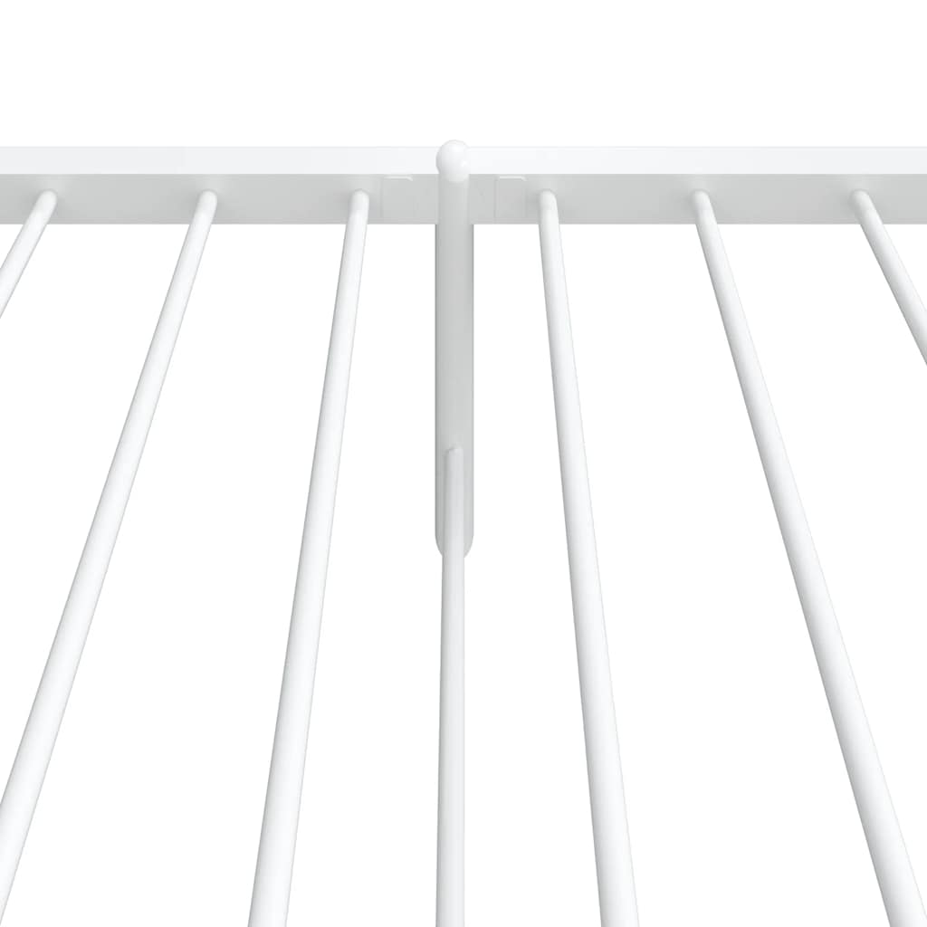 Sengeramme i metall med hode- og fotgavl hvit 100x200 cm vidaXL