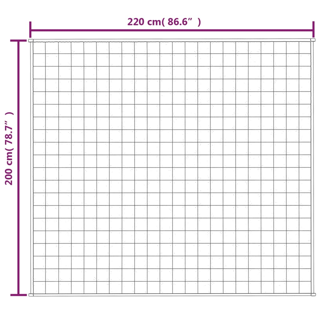 Vektdyne kremhvit 200x220 cm 9 kg stoff vidaXL