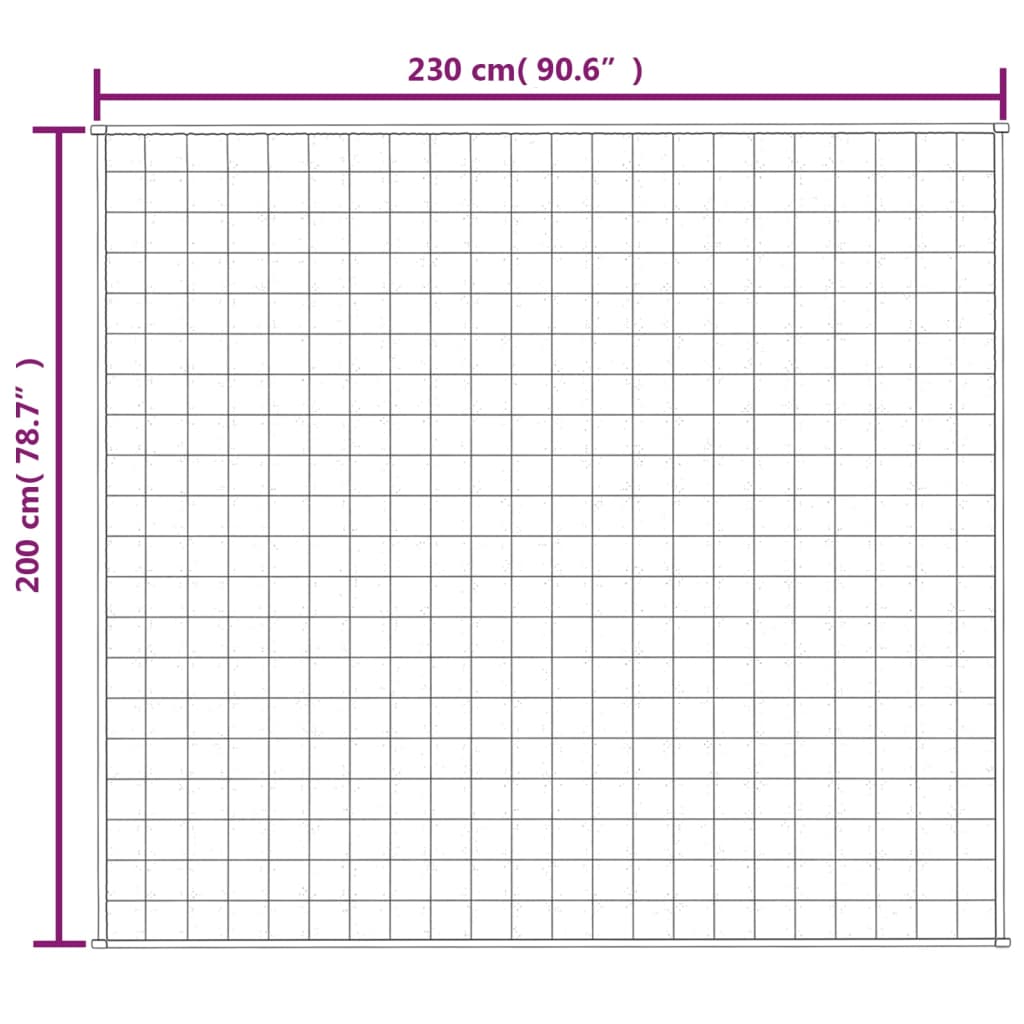 Vektdyne kremhvit 200x230 cm 9 kg stoff vidaXL
