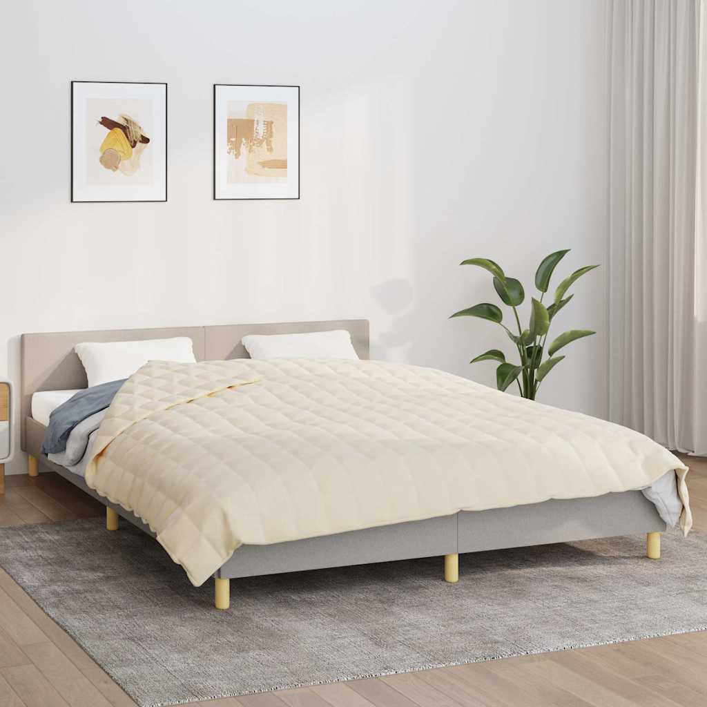 Vektdyne kremhvit 220x240 cm 15 kg stoff vidaXL