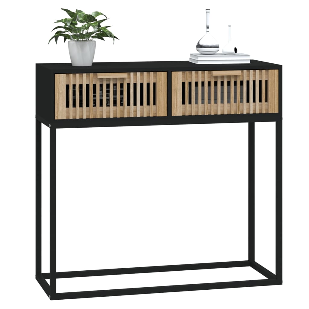 Konsollbord svart 80x30x75 cm konstruert tre og jern