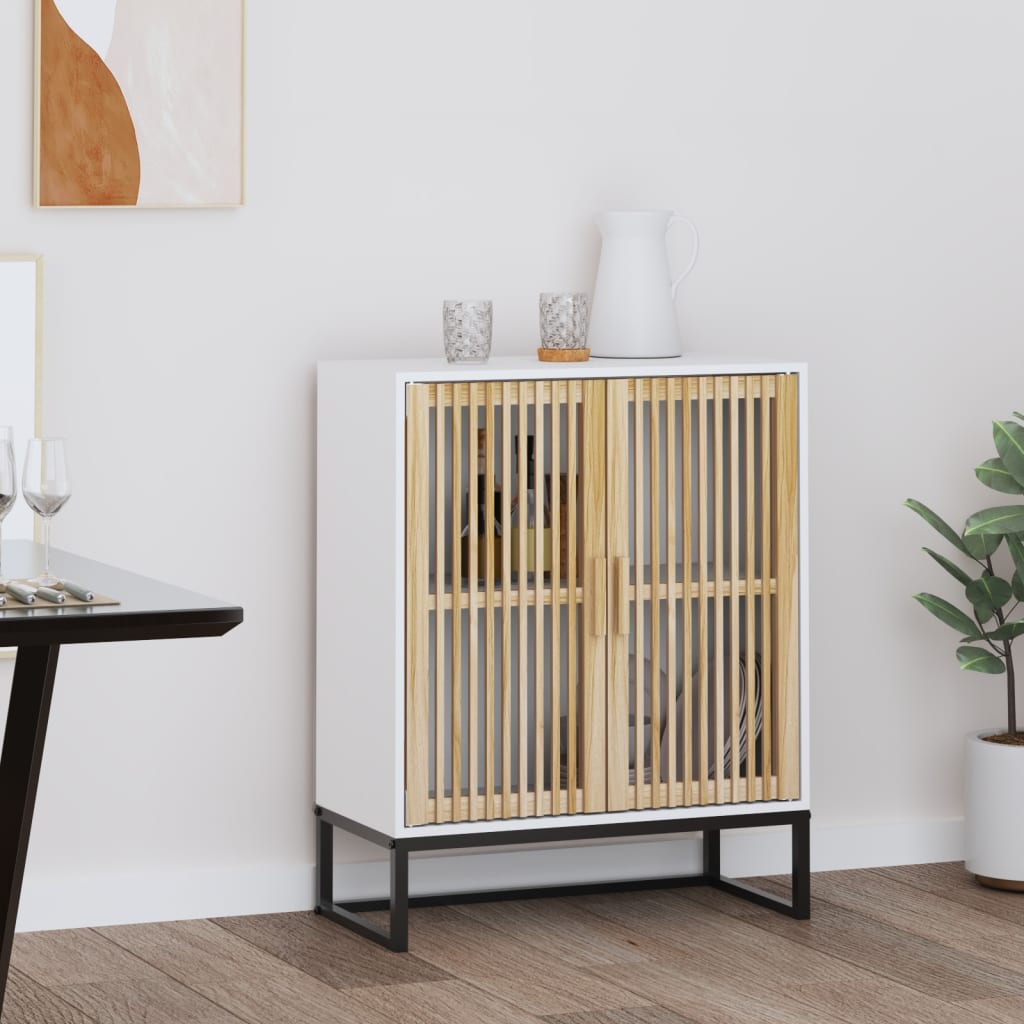 Skjenk hvit 60x30x75 cm konstruert tre