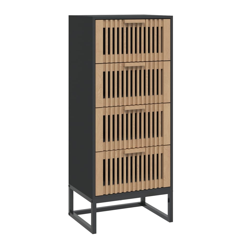 Highboard svart 40x30x95 cm konstruert tre
