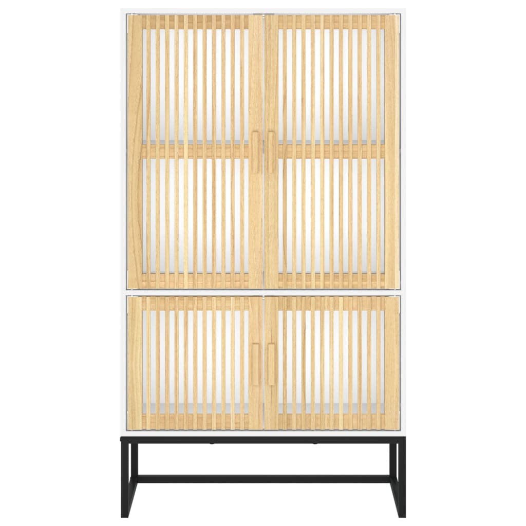 Highboard hvit 70x35x125 cm konstruert tre