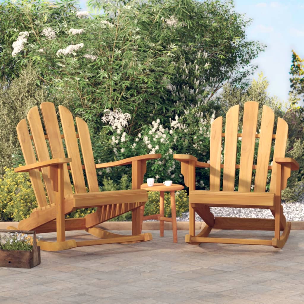 Adirondack gyngestoler 2 stk 79x100x103 cm heltre teak