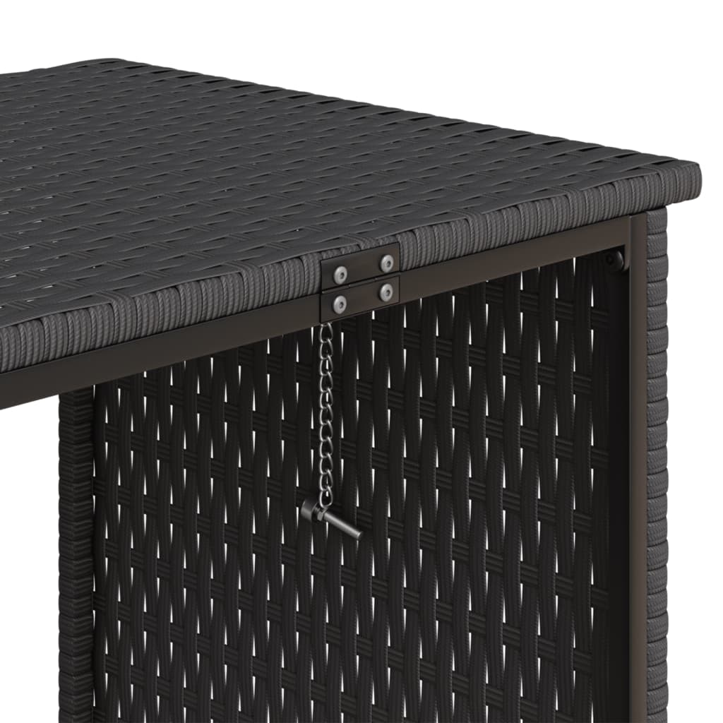 Hagesofa med bord og puter L-formet svart polyrotting vidaXL