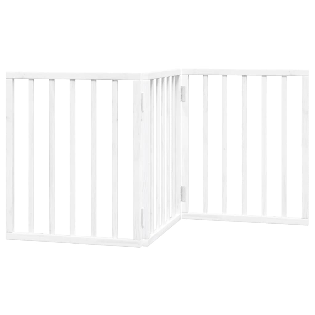 Hundeport sammenleggbar 3 paneler hvit 150 cm poppeltre