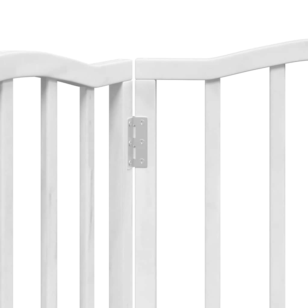 Hundeport sammenleggbar 3 paneler hvit 150 cm poppeltre