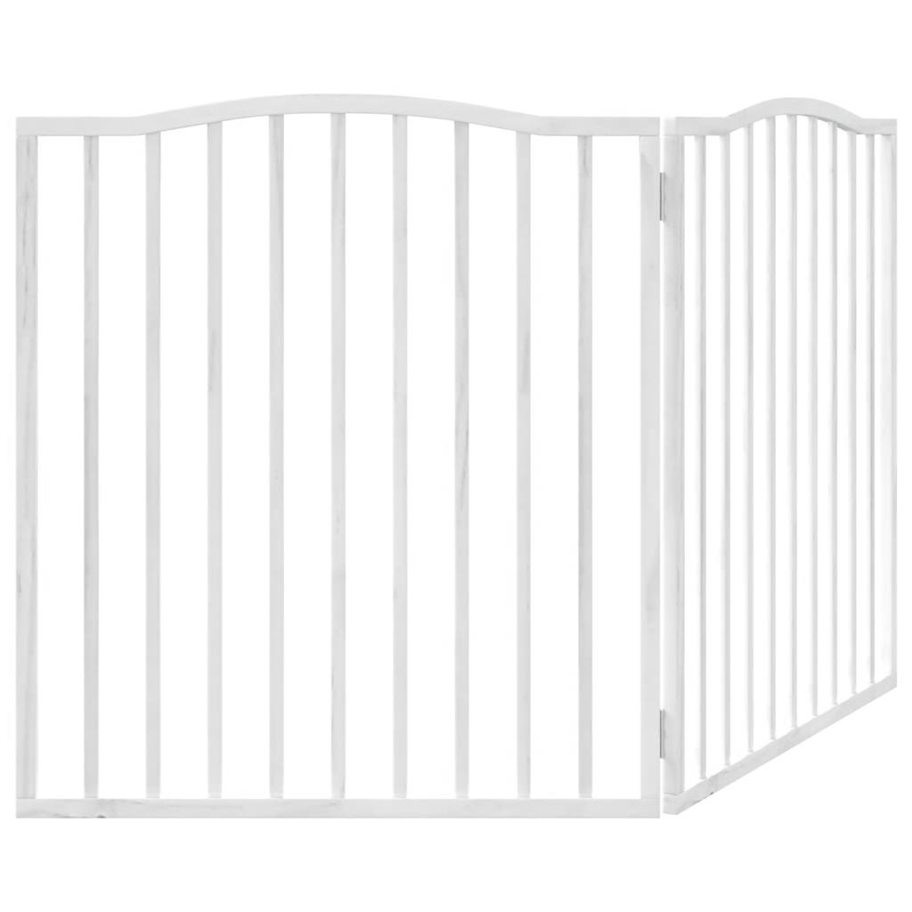 Hundeport sammenleggbar 2 paneler hvit 160 cm poppeltre