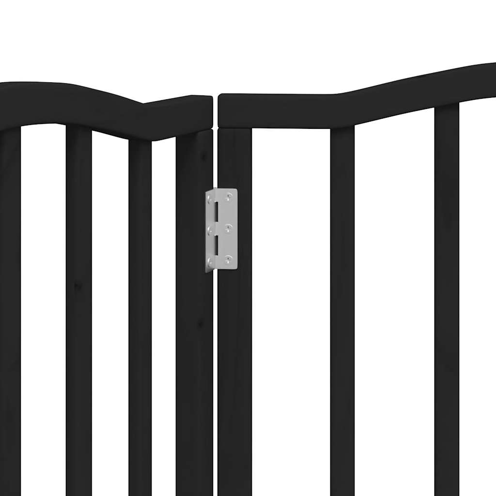 Hundeport sammenleggbar 3 paneler svart 150 cm poppeltre