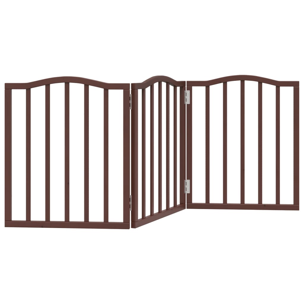 Hundeport sammenleggbar 3 paneler brun eik 150 cm poppeltre