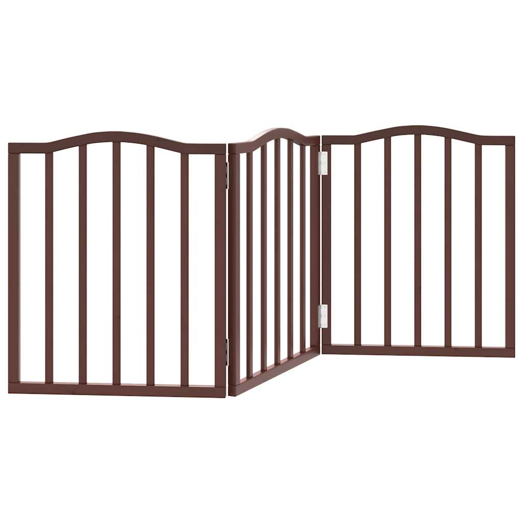 Hundeport sammenleggbar 3 paneler brun eik 150 cm poppeltre