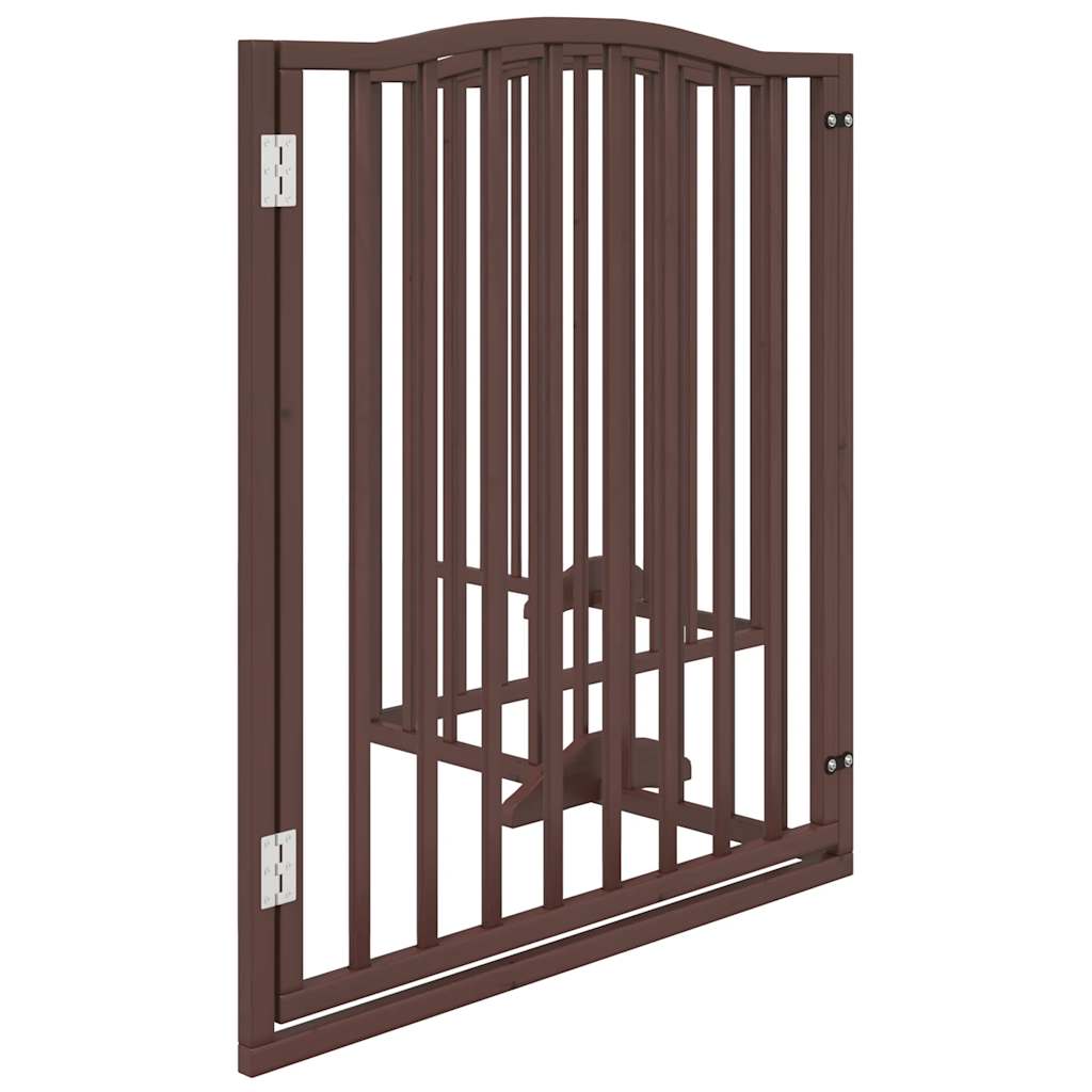Hundeport sammenleggbar 4 paneler brun eik 320 cm poppeltre