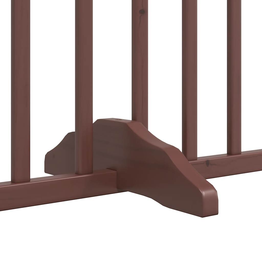 Hundeport sammenleggbar 4 paneler brun eik 320 cm poppeltre