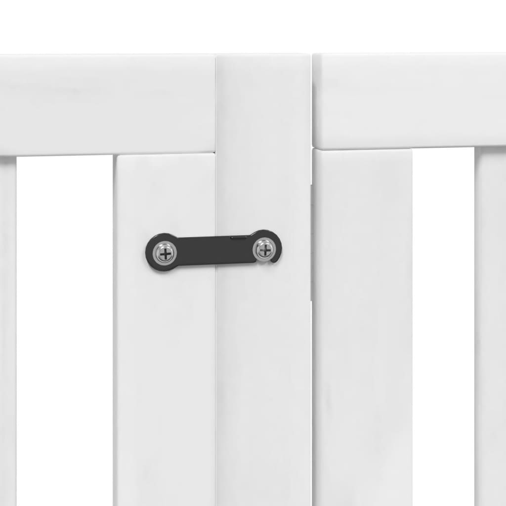 Hundeport sammenleggbar 6 paneler hvit 300 cm poppeltre
