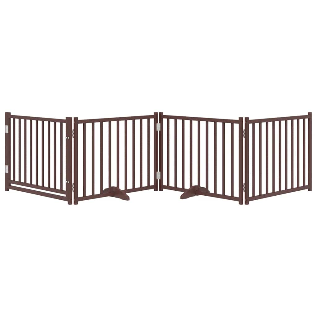 Hundeport dør brettbar 4 paneler brun eik 320 cm heltre gran