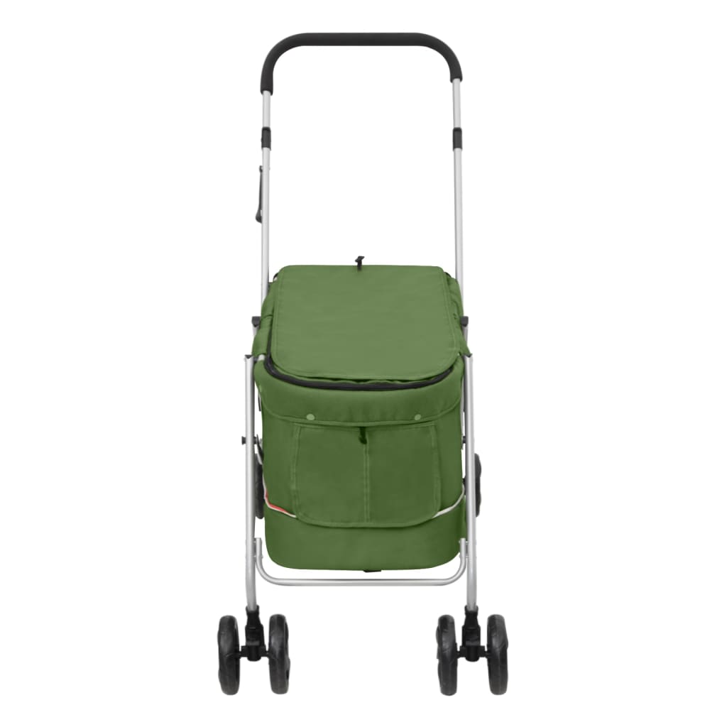 Hundevogn sammenleggbar grønn 100x49x96 cm linstoff