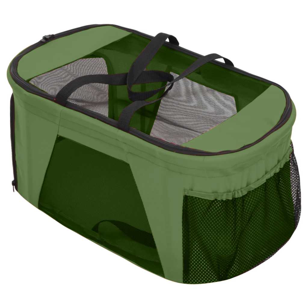 Hundevogn 2-lags sammenleggbar grønn 83x48x97 cm oxford-stoff vidaXL