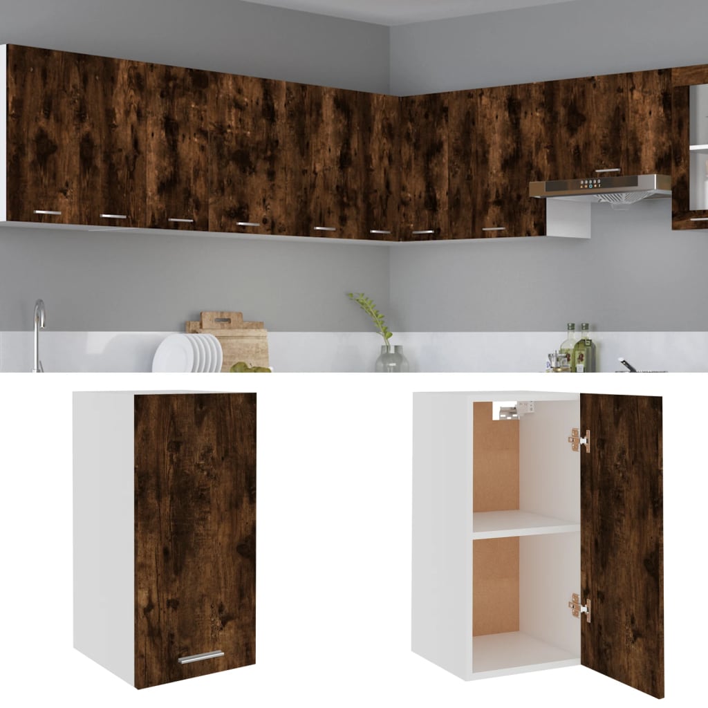 Vegghengt skap "Lyon" røkt eik 29,5x31x60 cm konstruert tre