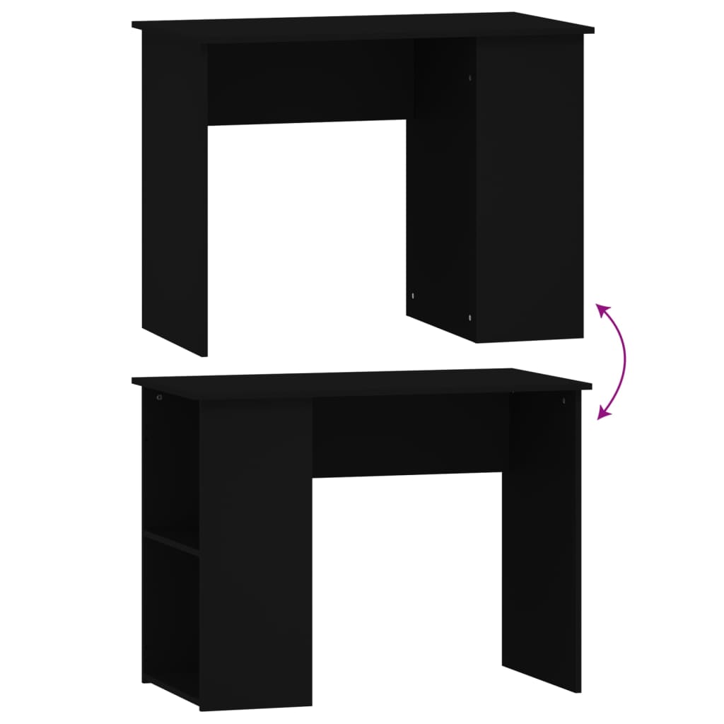 Skrivebord svart 100x55x75 cm konstruert tre