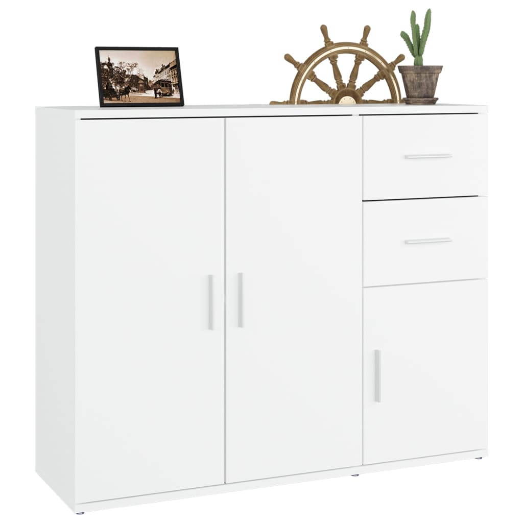 Skjenk hvit 91x29,5x75 cm konstruert tre