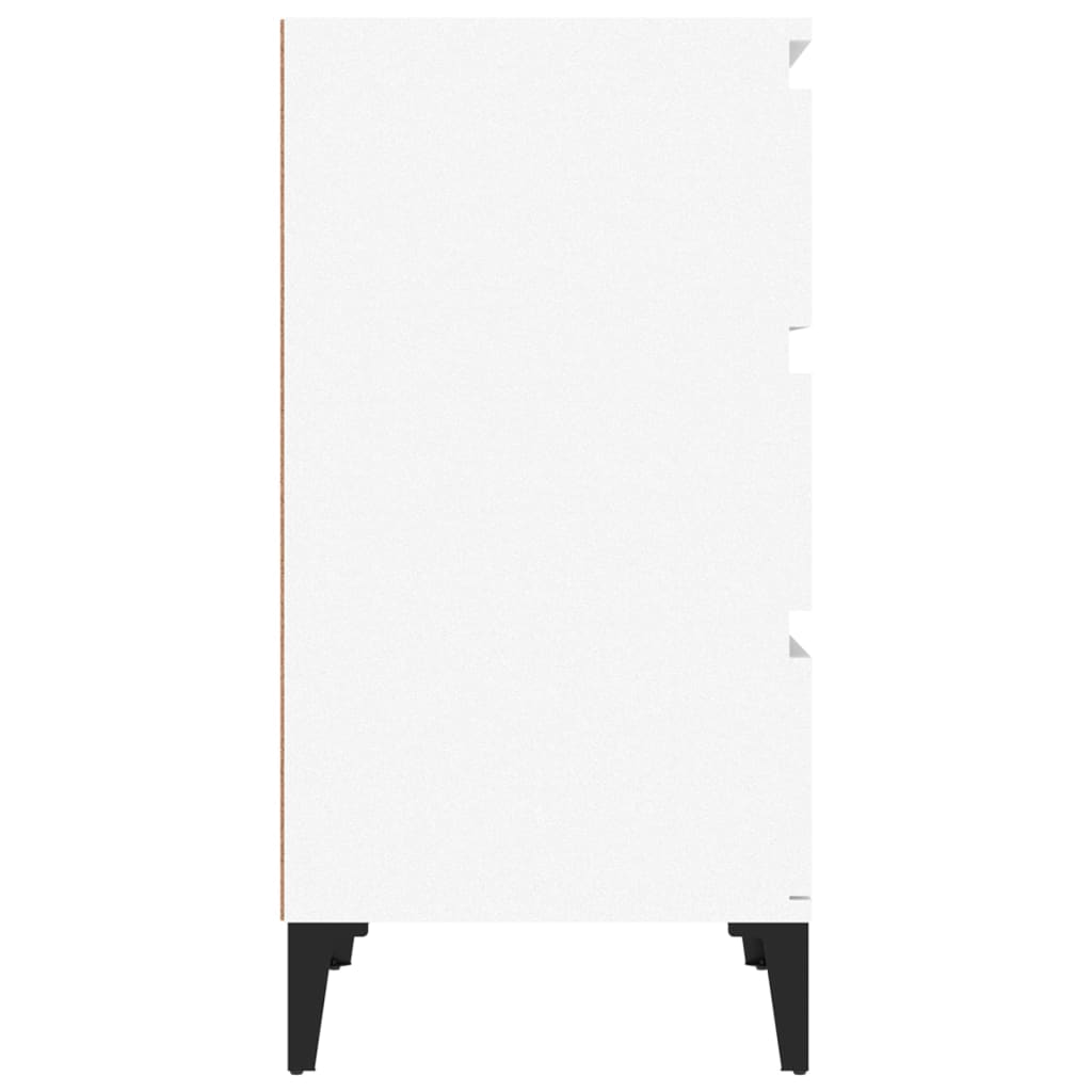 Nattbord hvit 40x35x70 cm konstruert tre