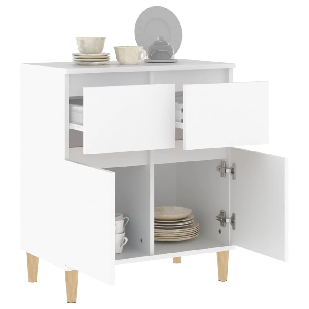 Skjenk hvit 60x35x70 cm konstruert tre