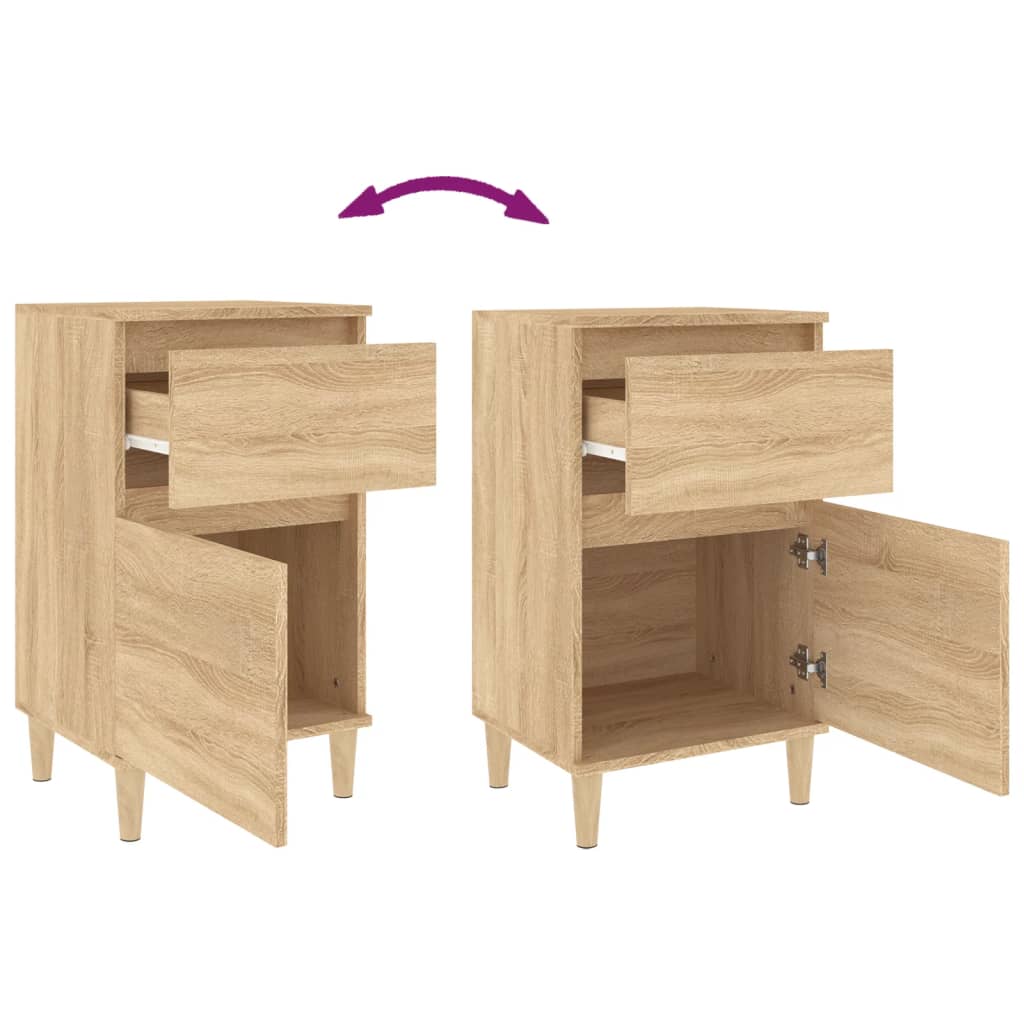 Nattbord 2 stk sonoma eik 40x35x70 cm