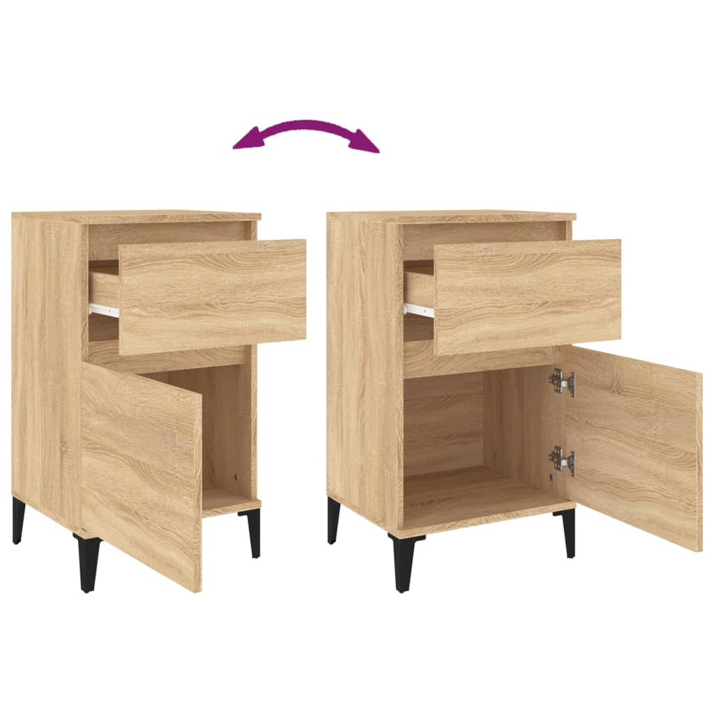 Nattbord 2 stk sonoma eik 40x35x70 cm
