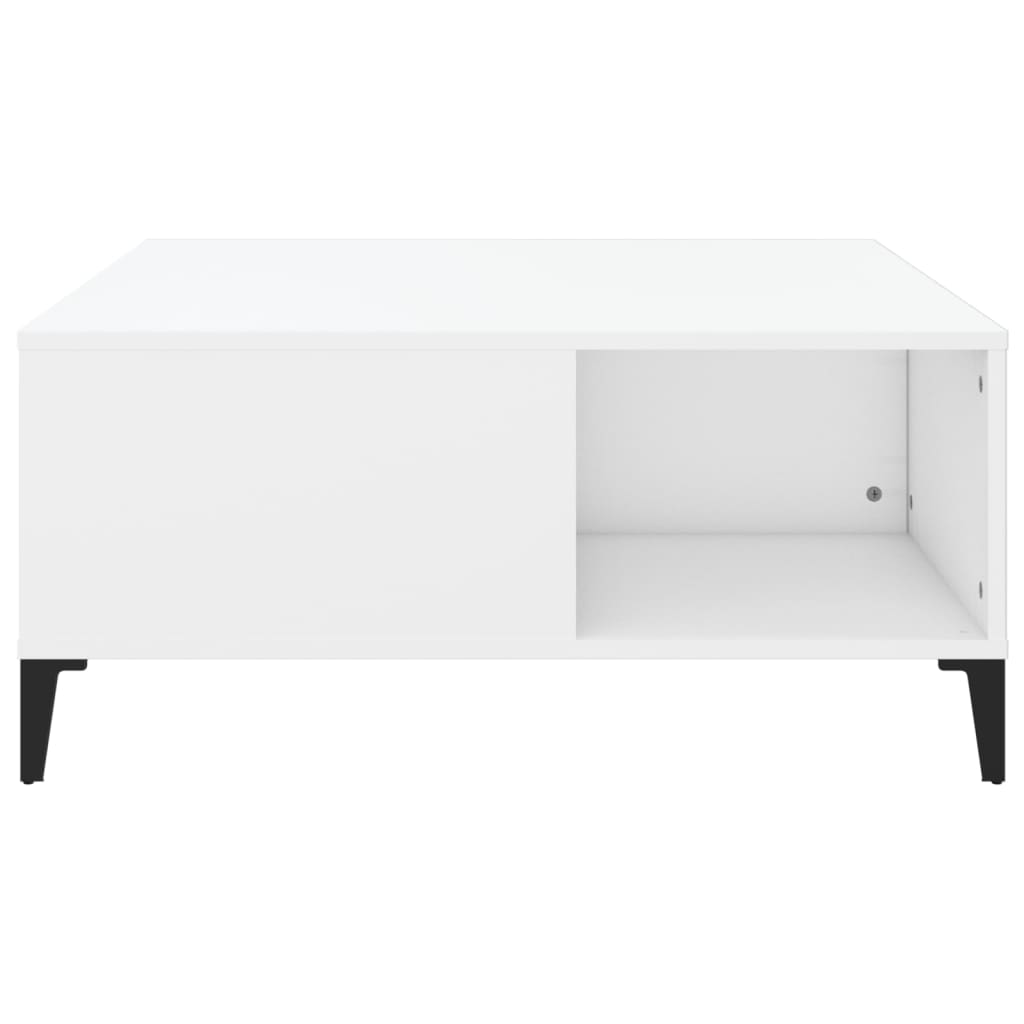 Salongbord hvit 80x80x36,5 cm konstruert tre