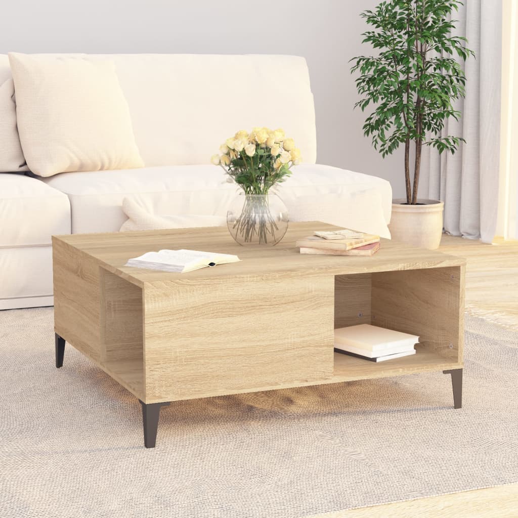 Salongbord sonoma eik 80x80x36,5 cm konstruert tre