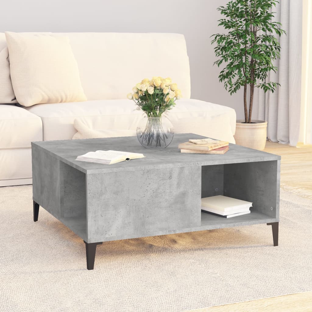 Salongbord betonggrå 80x80x36,5 cm konstruert tre