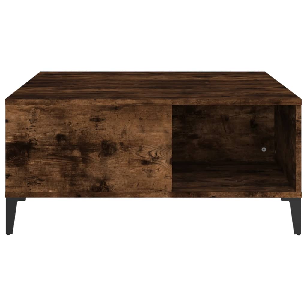 Salongbord røkt eik 80x80x36,5 cm konstruert tre