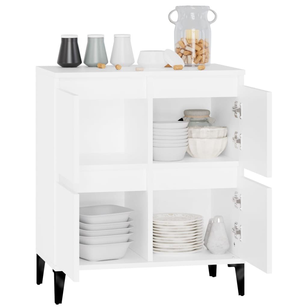 Skjenk hvit 60x35x70 cm konstruert tre