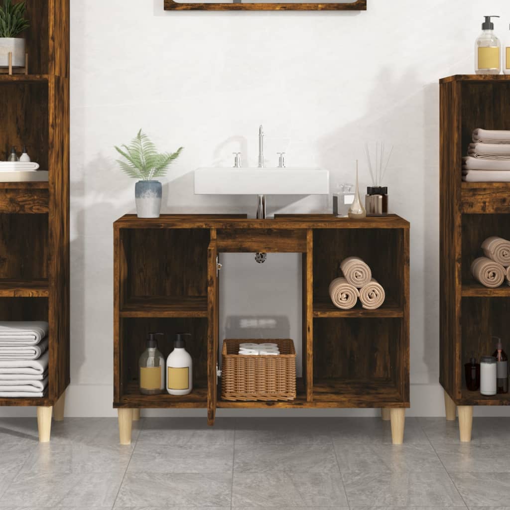 Servantskap røkt eik 80x33x60 cm konstruert tre