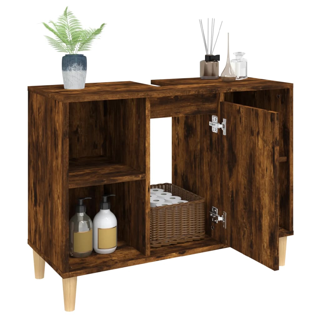 Servantskap røkt eik 80x33x60 cm konstruert tre