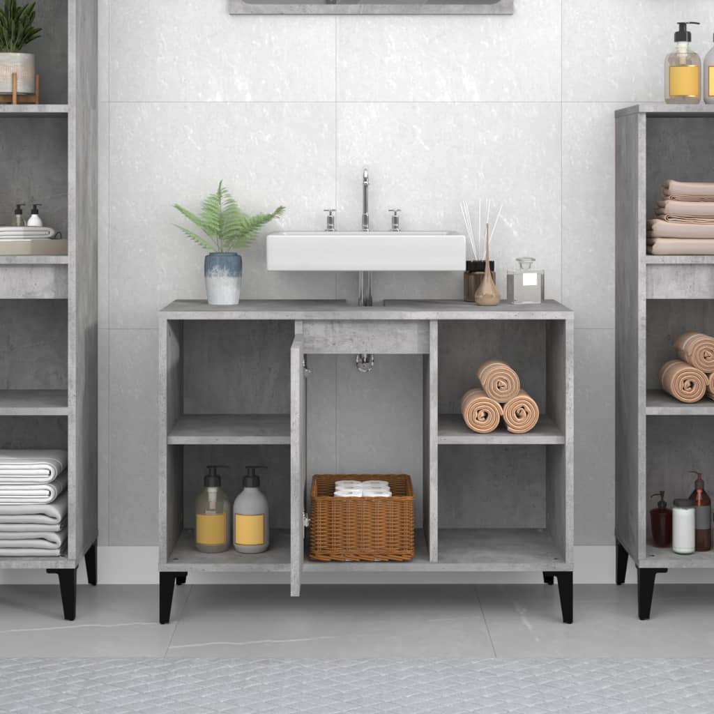 Servantskap betonggrå 80x33x60 cm konstruert tre