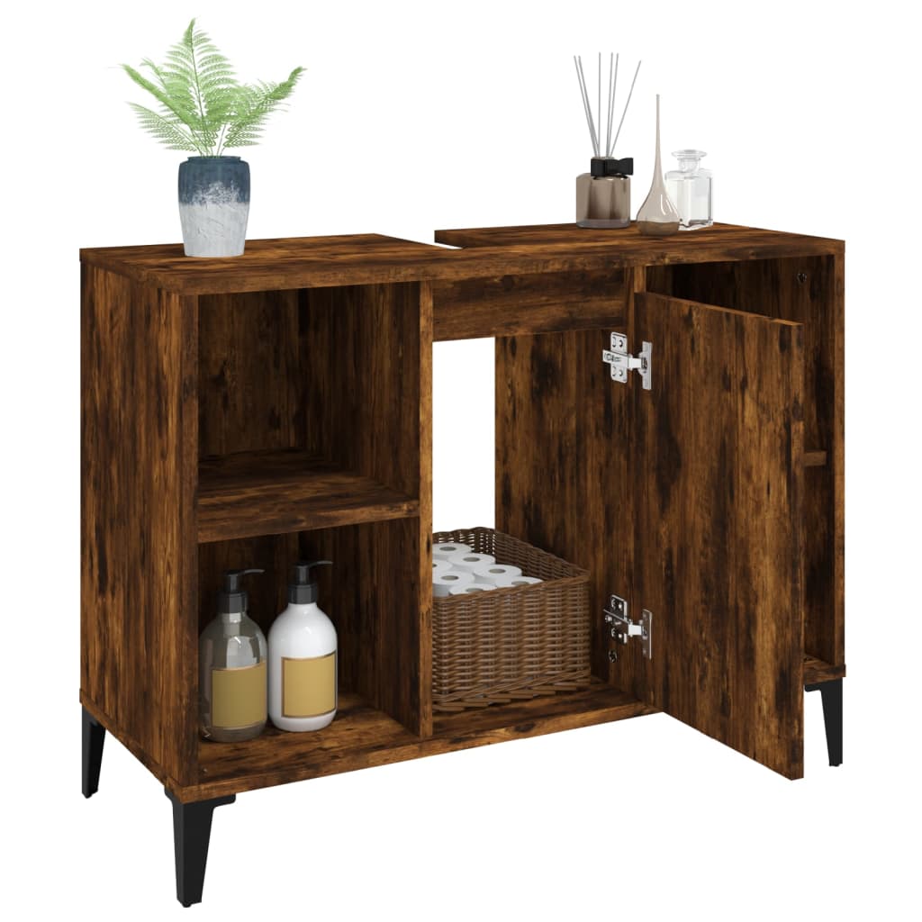 Servantskap røkt eik 80x33x60 cm konstruert tre