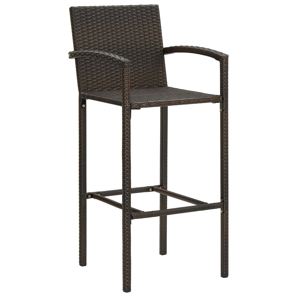 Barstoler 2 stk brun polyrotting