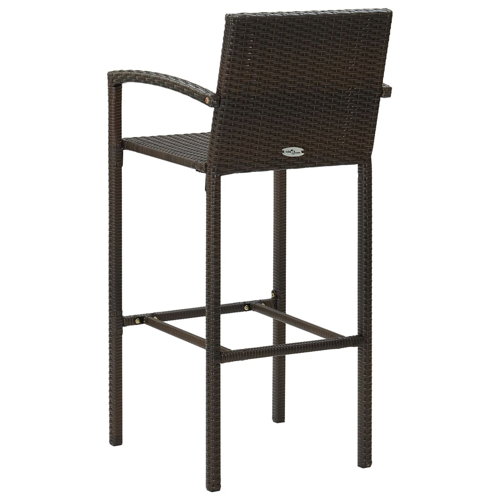 Barstoler 2 stk brun polyrotting