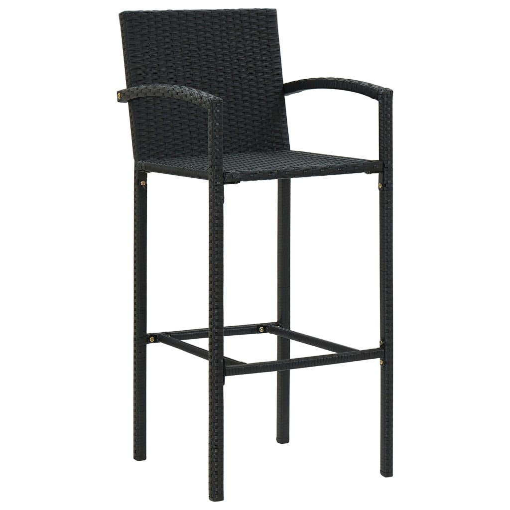Barstoler 2 stk svart polyrotting