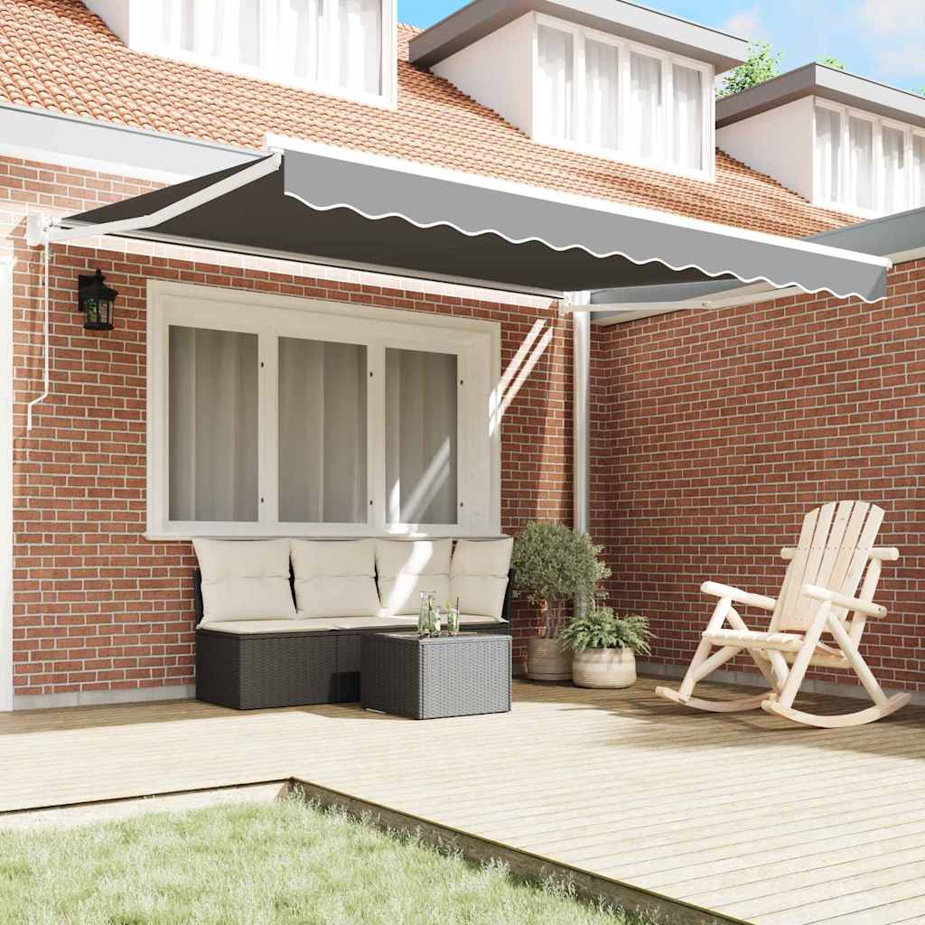 Uttrekkbar markiseramme Hvit 350 x 250 cm Aluminium
