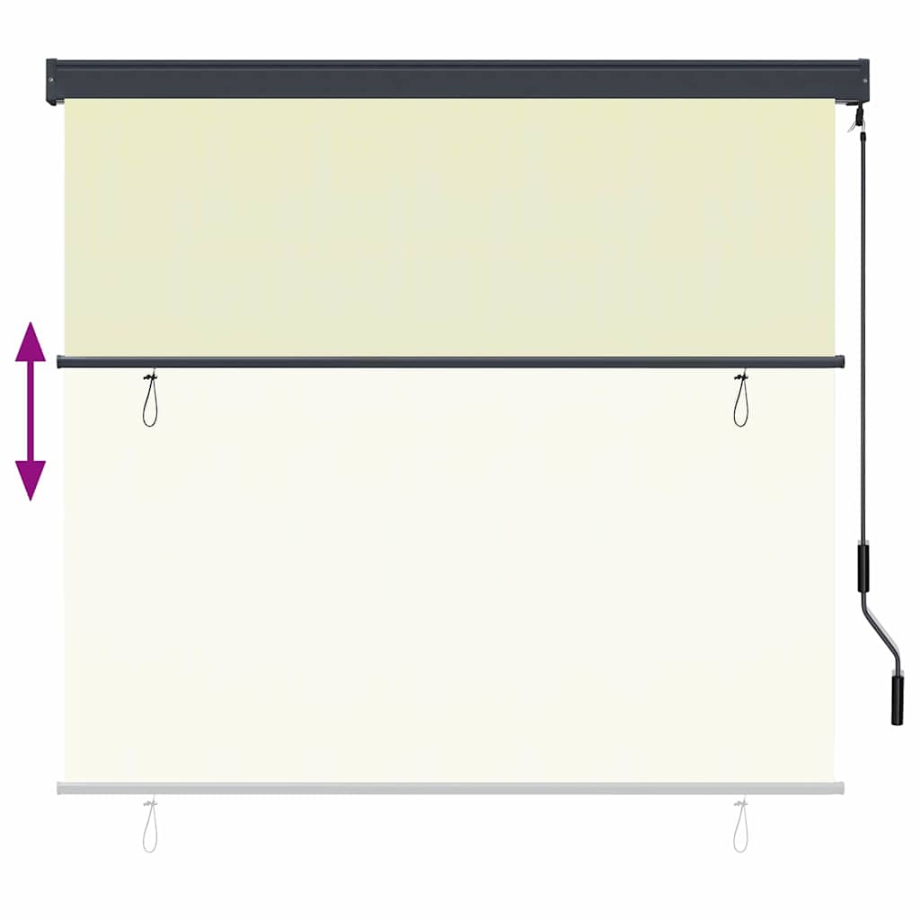 Rullegardin Krem 180 x 250 cm Stoff og Aluminium