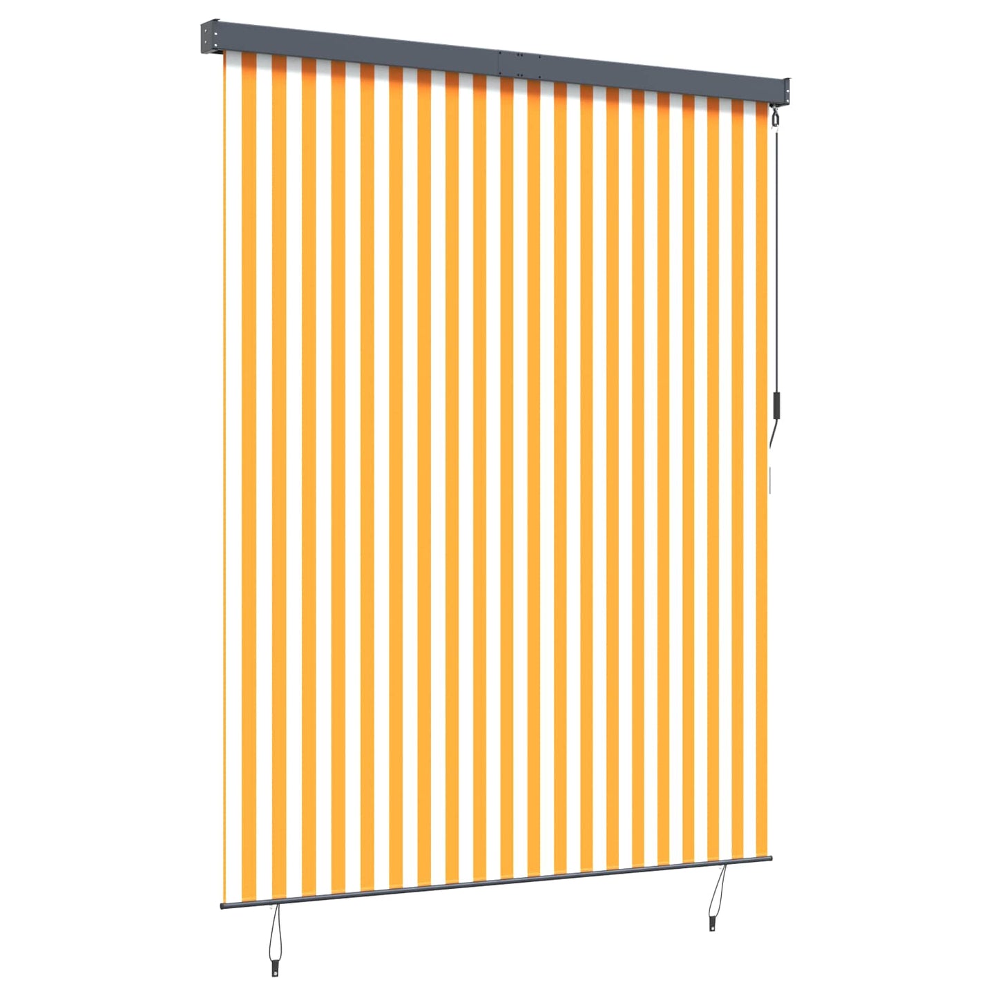 Rullegardin Hvit og Oransje 200 x 250 cm Stoff og Aluminium