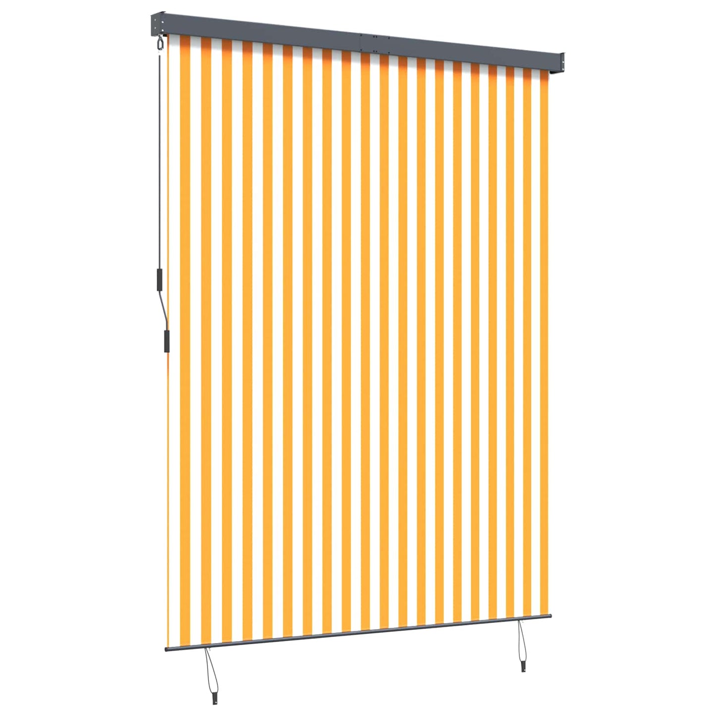 Rullegardin Hvit og Oransje 200 x 250 cm Stoff og Aluminium