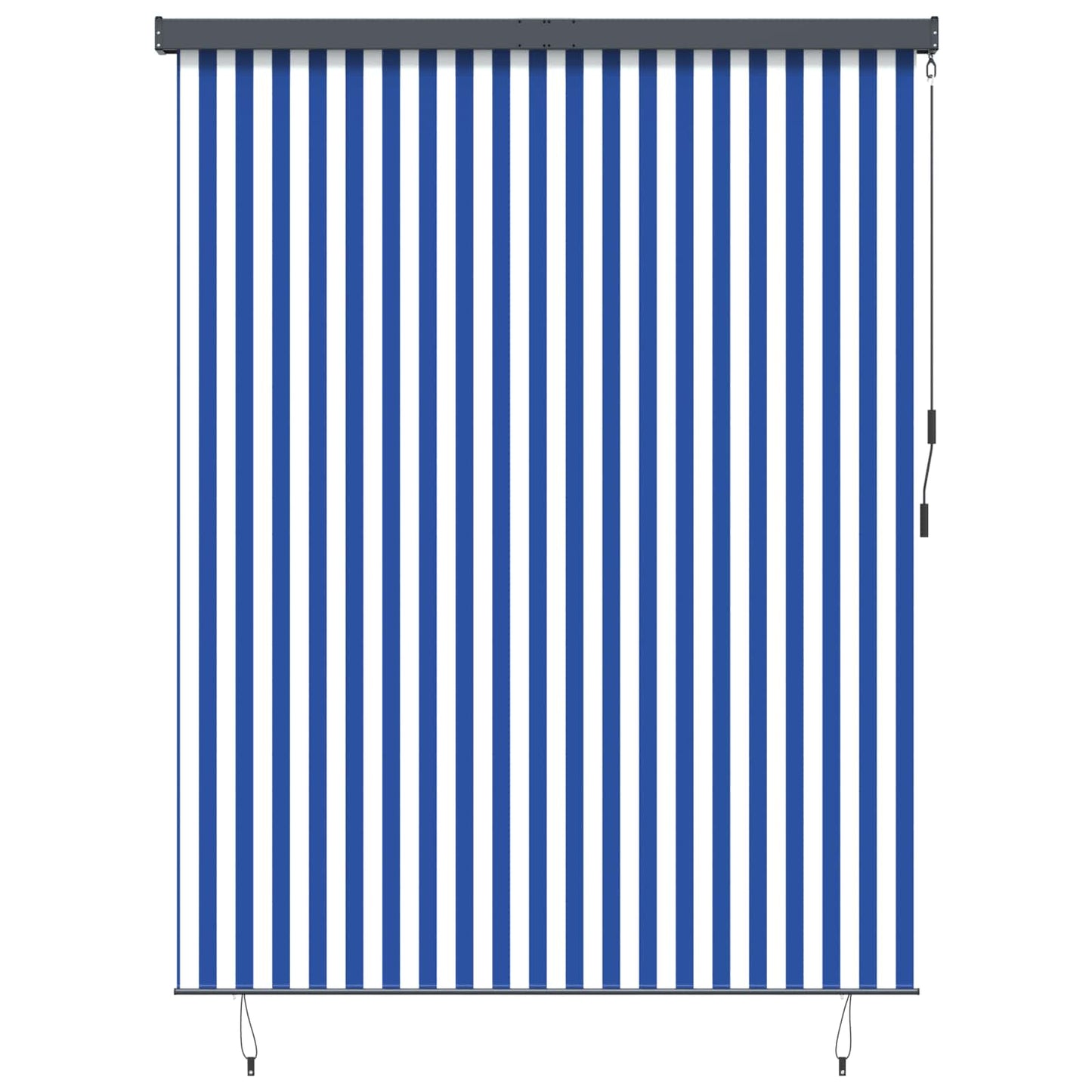Rullegardin Blå og hvit 200 x 250 cm Stoff og Aluminium