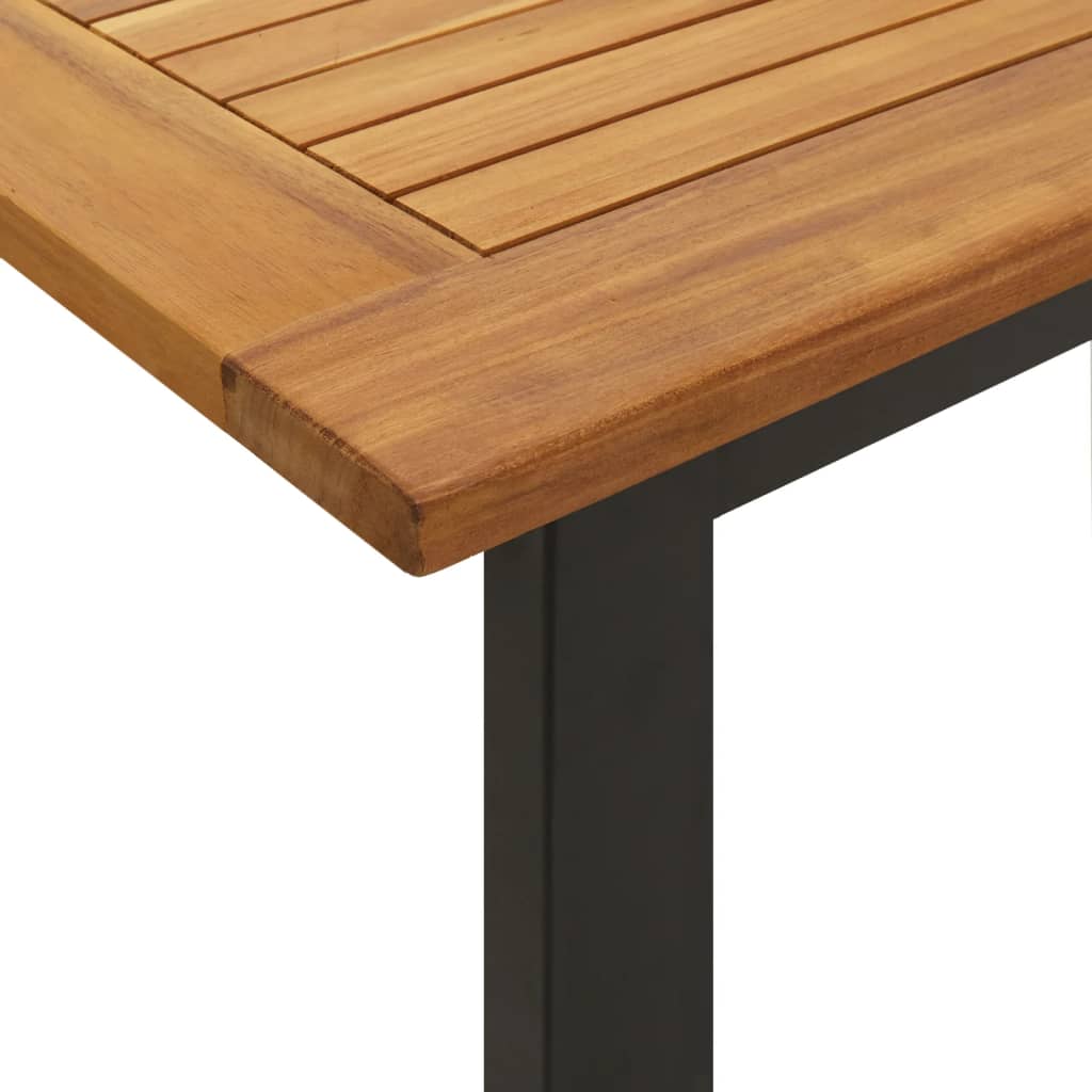 Hagebord med U-ben 140x80x75 cm heltre akasie